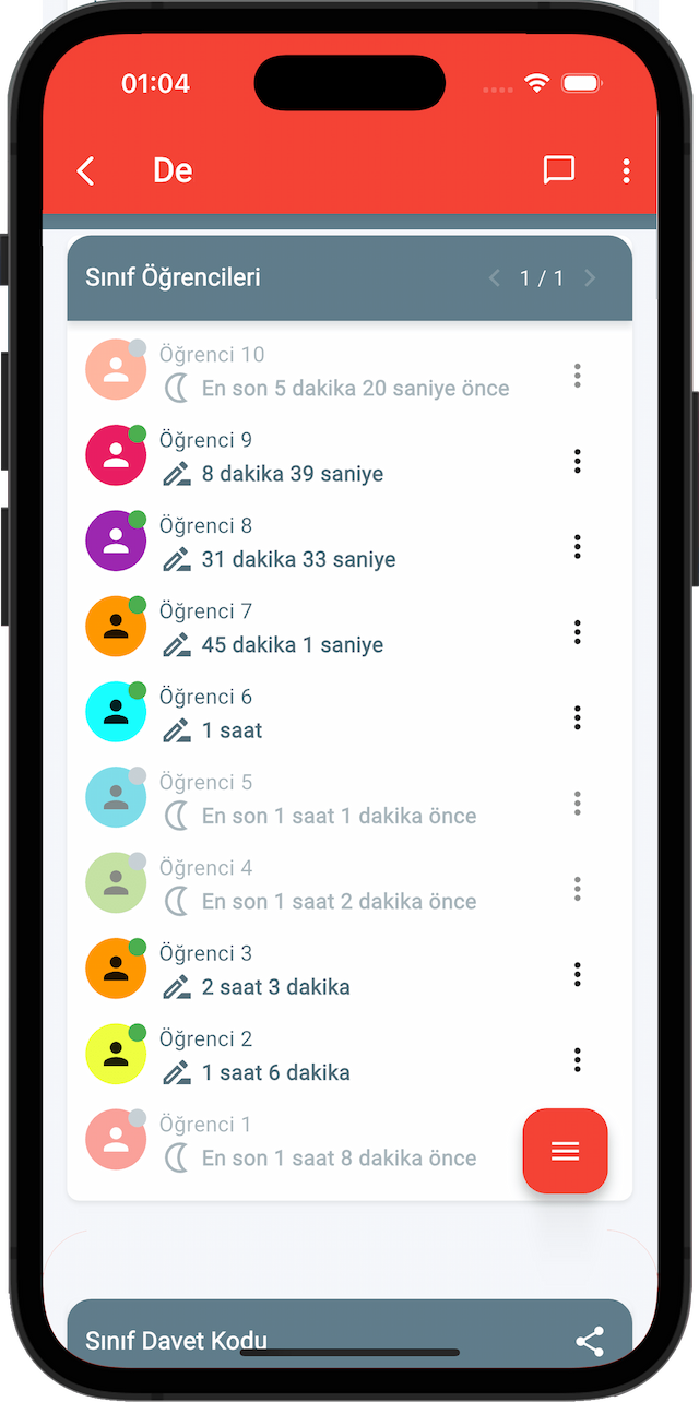 Anlık çalışan öğrenciler