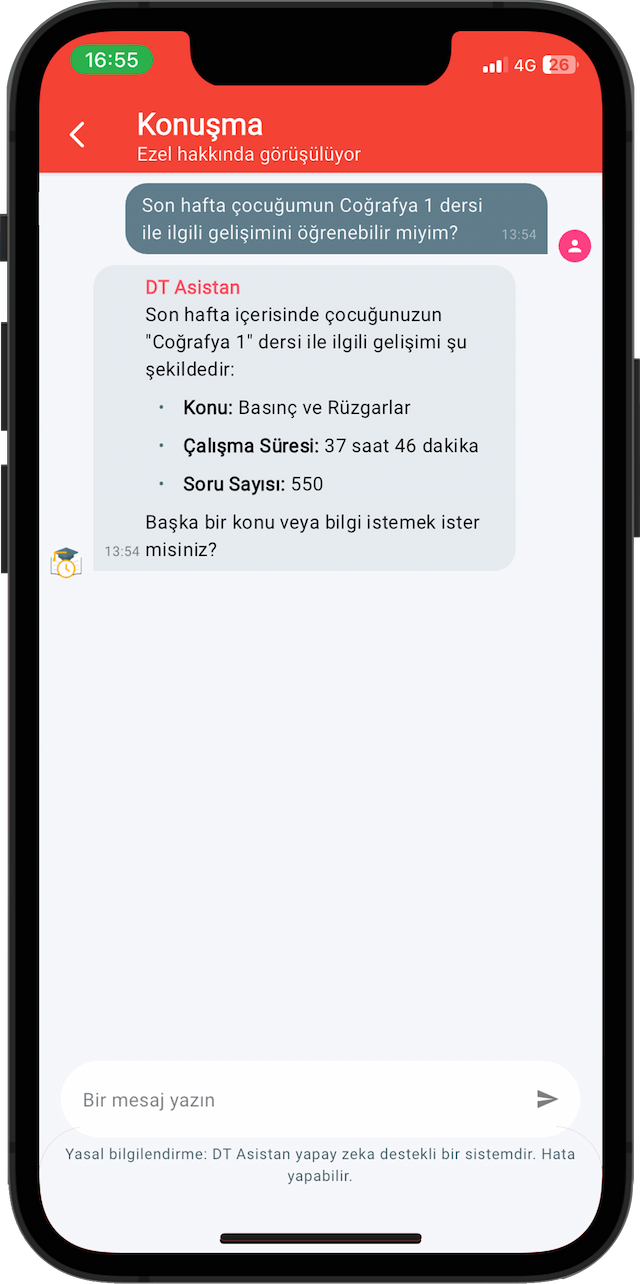 Yapay zeka asistanı sohbet
