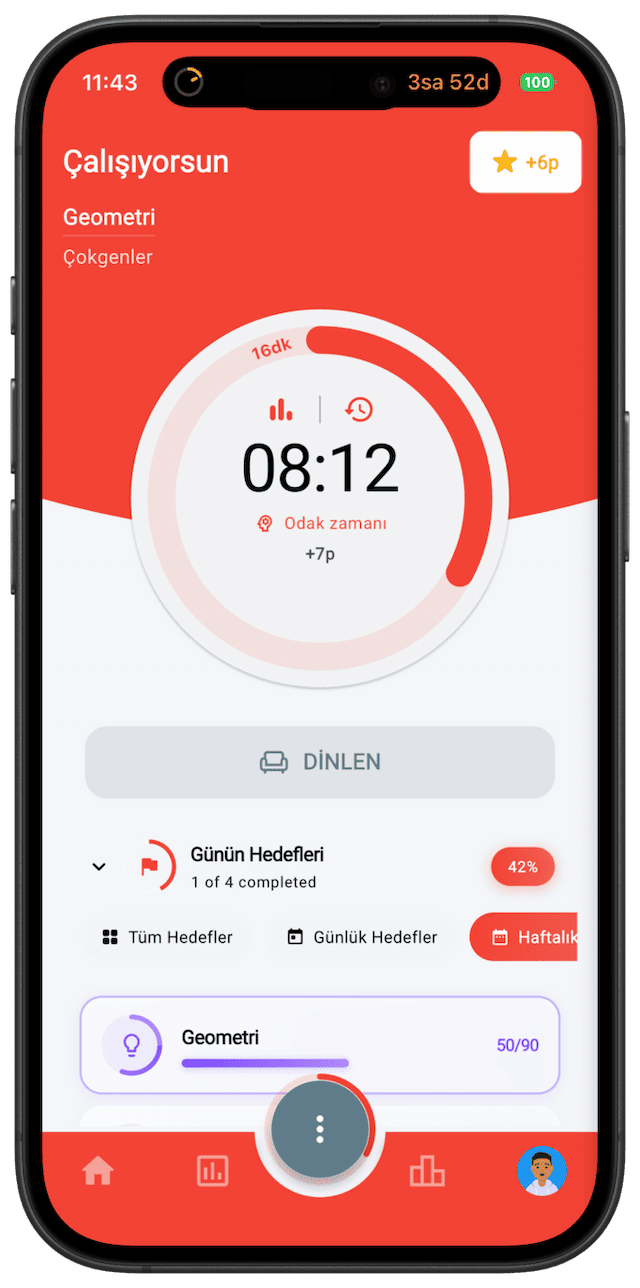 derstakip pomodoro çalışma seansı